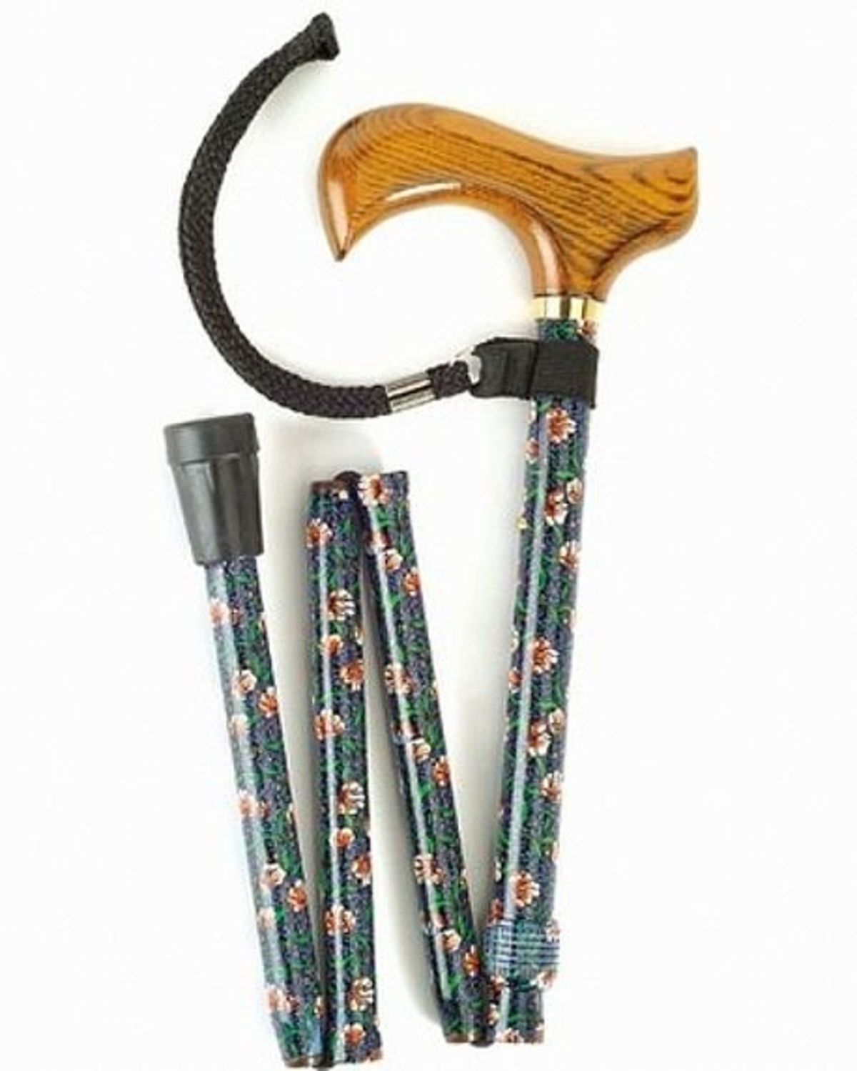 Folding Walking Stick, Folding, Height Adjustable, Four Folding
